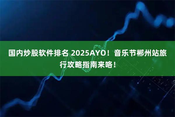 国内炒股软件排名 2025AYO！音乐节郴州站旅行攻略指南来咯！